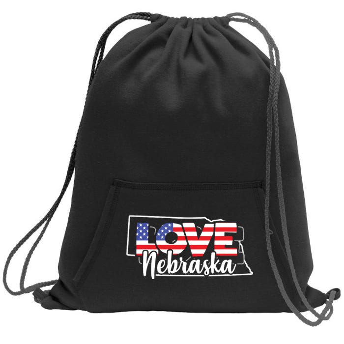 4th Of July Nebraska Us American Flag July Fourth Sweatshirt Cinch Pack Bag