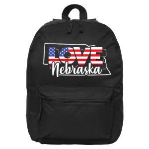 4th Of July Nebraska Us American Flag July Fourth 16 in Basic Backpack