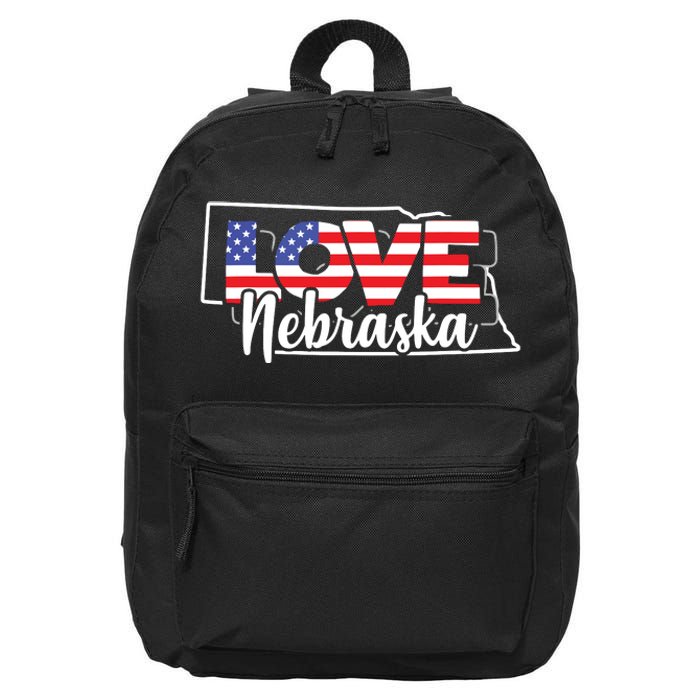 4th Of July Nebraska Us American Flag July Fourth 16 in Basic Backpack