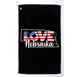 4th Of July Nebraska Us American Flag July Fourth Platinum Collection Golf Towel