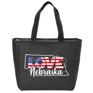 4th Of July Nebraska Us American Flag July Fourth Zip Tote Bag