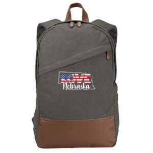 4th Of July Nebraska Us American Flag July Fourth Cotton Canvas Backpack