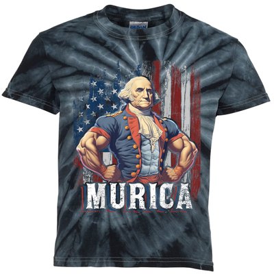 4th Of July Patriotic Funny George Washington July 4th Kids Tie-Dye T-Shirt