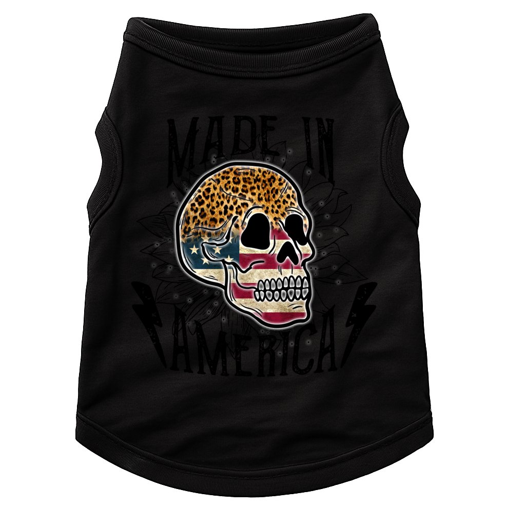 4th Of July Usa Flag Leopard Skull Sunflower America Great Gift Doggie Tank