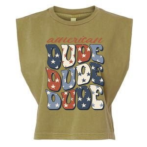 4th Of July Gift Patriotic Usa American Dude Gift Garment-Dyed Women's Muscle Tee