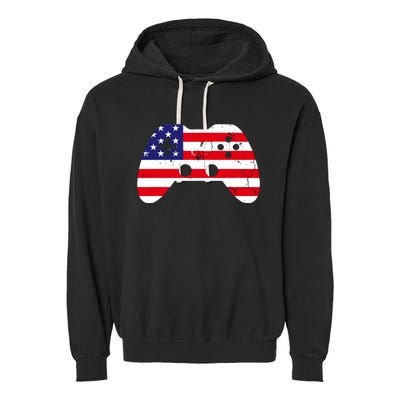 4th Of July T Video Game Gamer Usa Garment-Dyed Fleece Hoodie