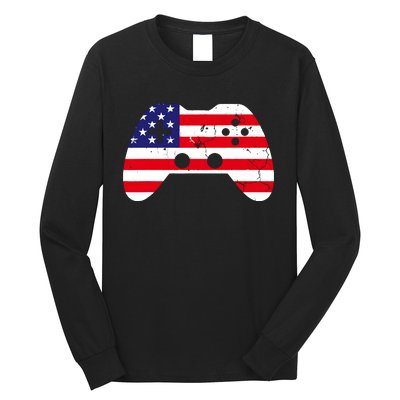 4th Of July T Video Game Gamer Usa Long Sleeve Shirt