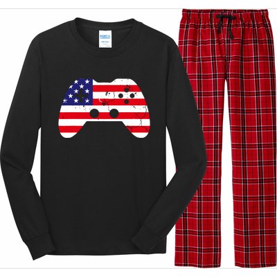 4th Of July T Video Game Gamer Usa Long Sleeve Pajama Set