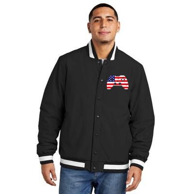 4th Of July T Video Game Gamer Usa Insulated Varsity Jacket