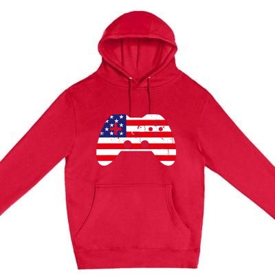 4th Of July T Video Game Gamer Usa Premium Pullover Hoodie