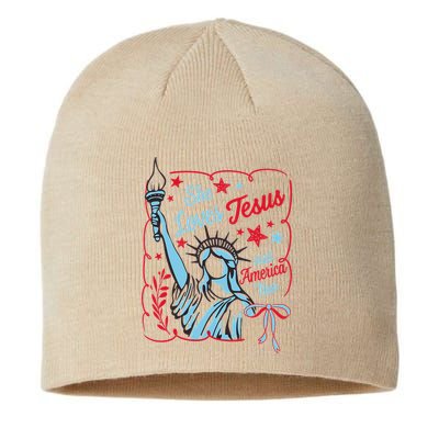 4th Of July Christian She Loves Jesus And America Too Women Sustainable Beanie