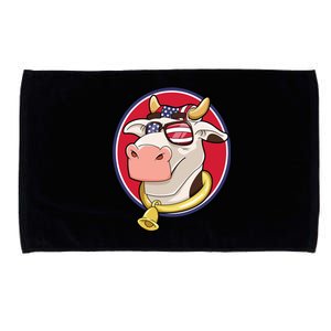 4th Of July Patriotic Cow Farmer Funny American Flag Usa Cool Gift Microfiber Hand Towel