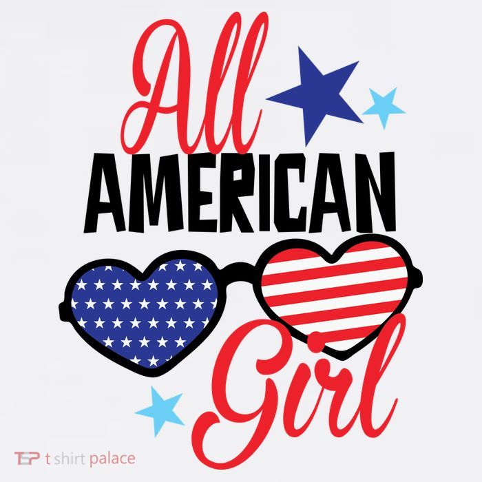 4th Of July All American Girl Glasses American Flag Long Sleeve Shirt