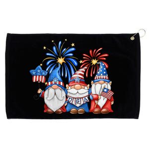 4th Of July American Gnomes Celebrating Independence Day Grommeted Golf Towel