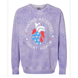 4th Of July Cardiac Nurse Making Arteries Great Again Colorblast Crewneck Sweatshirt