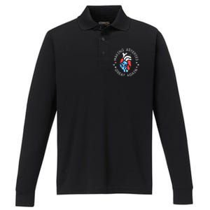 4th Of July Cardiac Nurse Making Arteries Great Again Performance Long Sleeve Polo