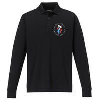 4th Of July Cardiac Nurse Making Arteries Great Again Performance Long Sleeve Polo