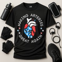 4th Of July Cardiac Nurse Making Arteries Great Again Cooling Performance Crew T-Shirt