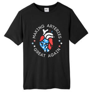 4th Of July Cardiac Nurse Making Arteries Great Again Tall Fusion ChromaSoft Performance T-Shirt