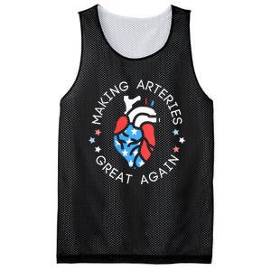 4th Of July Cardiac Nurse Making Arteries Great Again Mesh Reversible Basketball Jersey Tank