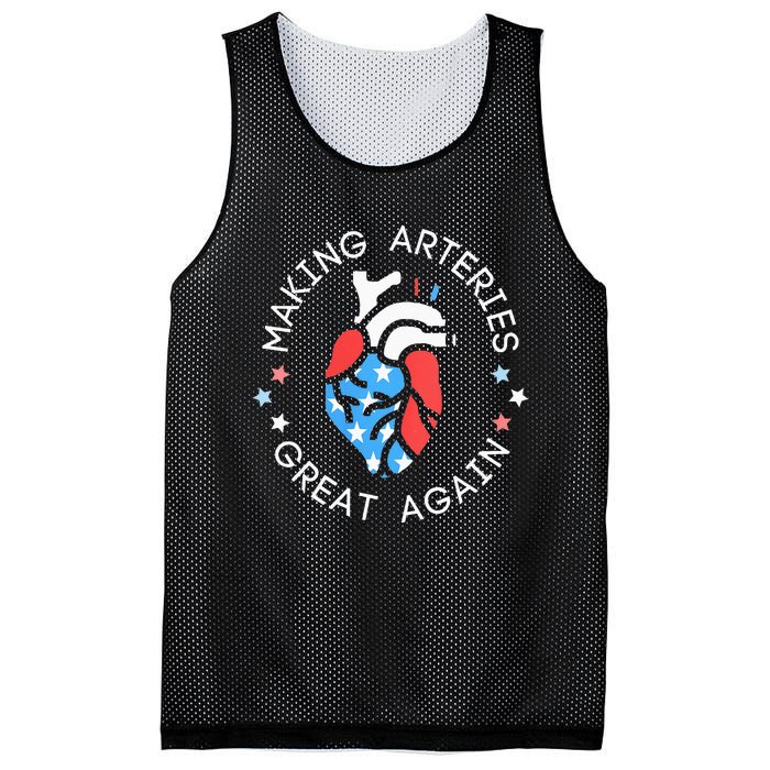 4th Of July Cardiac Nurse Making Arteries Great Again Mesh Reversible Basketball Jersey Tank