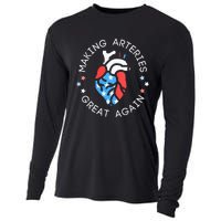 4th Of July Cardiac Nurse Making Arteries Great Again Cooling Performance Long Sleeve Crew