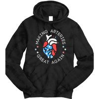 4th Of July Cardiac Nurse Making Arteries Great Again Tie Dye Hoodie