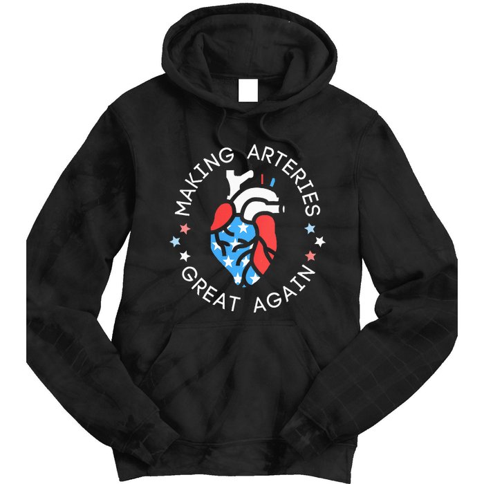 4th Of July Cardiac Nurse Making Arteries Great Again Tie Dye Hoodie