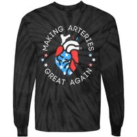 4th Of July Cardiac Nurse Making Arteries Great Again Tie-Dye Long Sleeve Shirt