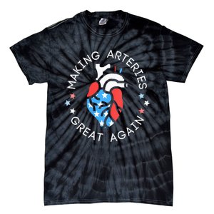 4th Of July Cardiac Nurse Making Arteries Great Again Tie-Dye T-Shirt