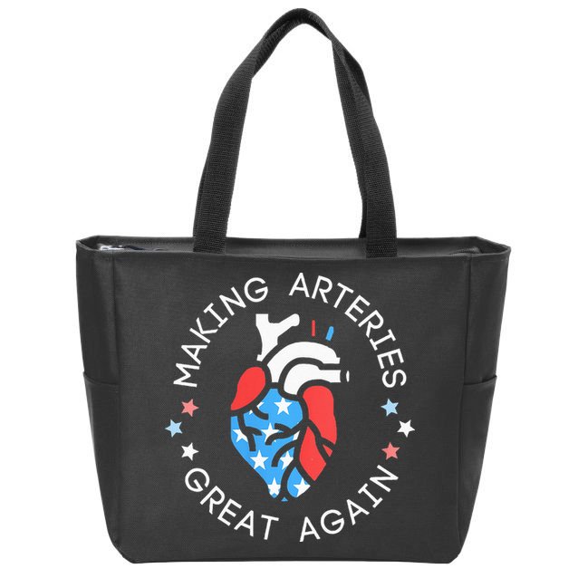 4th Of July Cardiac Nurse Making Arteries Great Again Zip Tote Bag