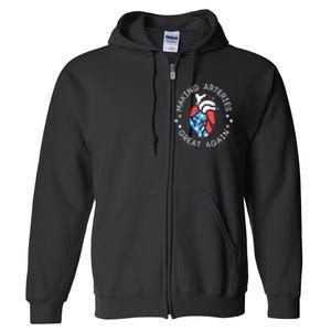 4th Of July Cardiac Nurse Making Arteries Great Again Full Zip Hoodie