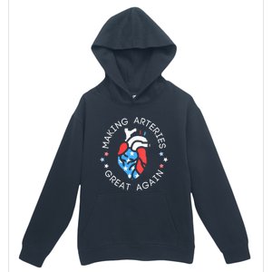 4th Of July Cardiac Nurse Making Arteries Great Again Urban Pullover Hoodie