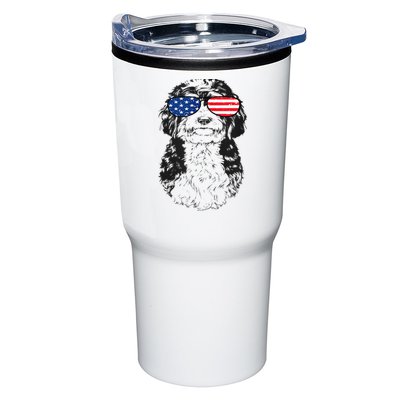 4th Of July Bernedoodle Doodle Dog Patriotic USA Sunglasses Tumbler