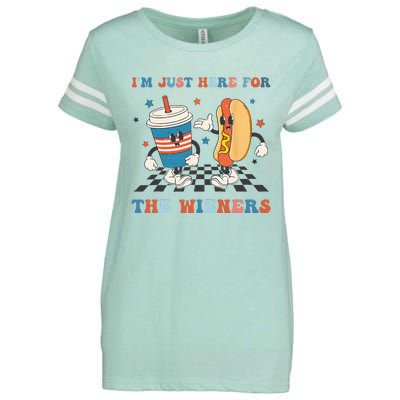 4Th Of July Hot Dog I'm Just Here For The Wieners Enza Ladies Jersey Football T-Shirt