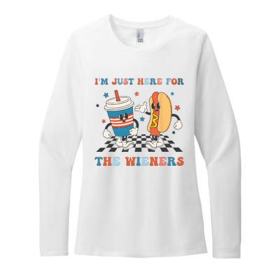 4Th Of July Hot Dog I'm Just Here For The Wieners Womens CVC Long Sleeve Shirt