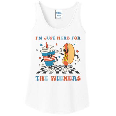 4Th Of July Hot Dog I'm Just Here For The Wieners Ladies Essential Tank