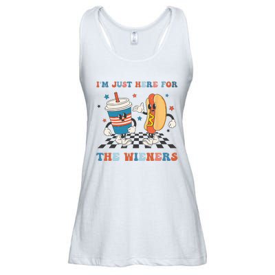 4Th Of July Hot Dog I'm Just Here For The Wieners Ladies Essential Flowy Tank