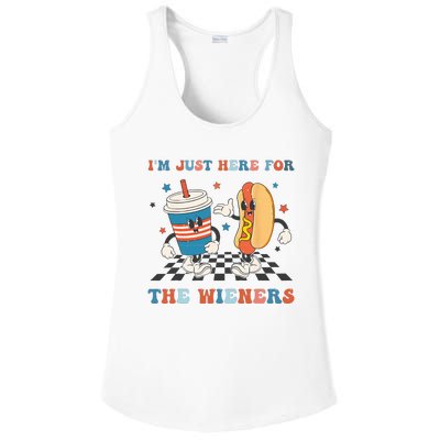 4Th Of July Hot Dog I'm Just Here For The Wieners Ladies PosiCharge Competitor Racerback Tank