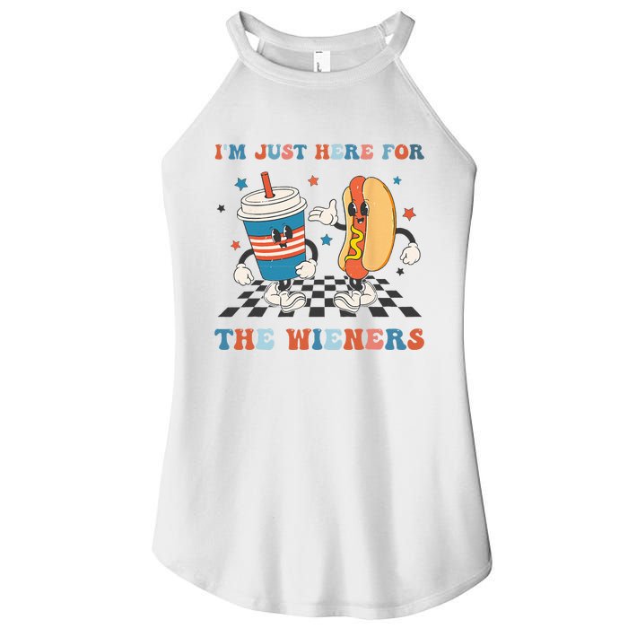 4Th Of July Hot Dog I'm Just Here For The Wieners Women's Perfect Tri Rocker Tank