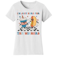 4Th Of July Hot Dog I'm Just Here For The Wieners Women's T-Shirt