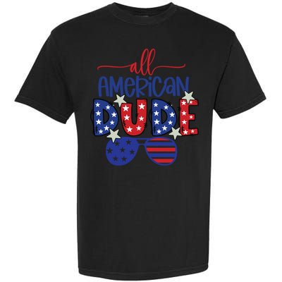 4th Of July Sunglasses All American Dude Cool Gift Garment-Dyed Heavyweight T-Shirt