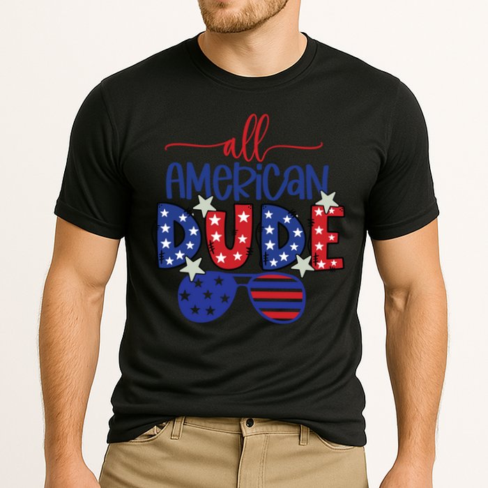 4th Of July Sunglasses All American Dude Cool Gift Cooling Performance Crew T-Shirt