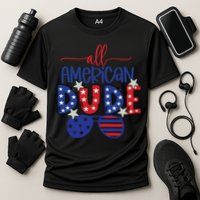 4th Of July Sunglasses All American Dude Cool Gift Cooling Performance Crew T-Shirt