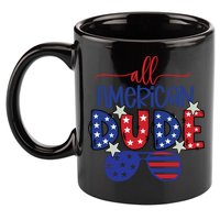 4th Of July Sunglasses All American Dude Cool Gift 11oz C Handle Ceramic Mug