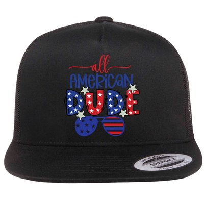 4th Of July Sunglasses All American Dude Cool Gift Flatbill Hat