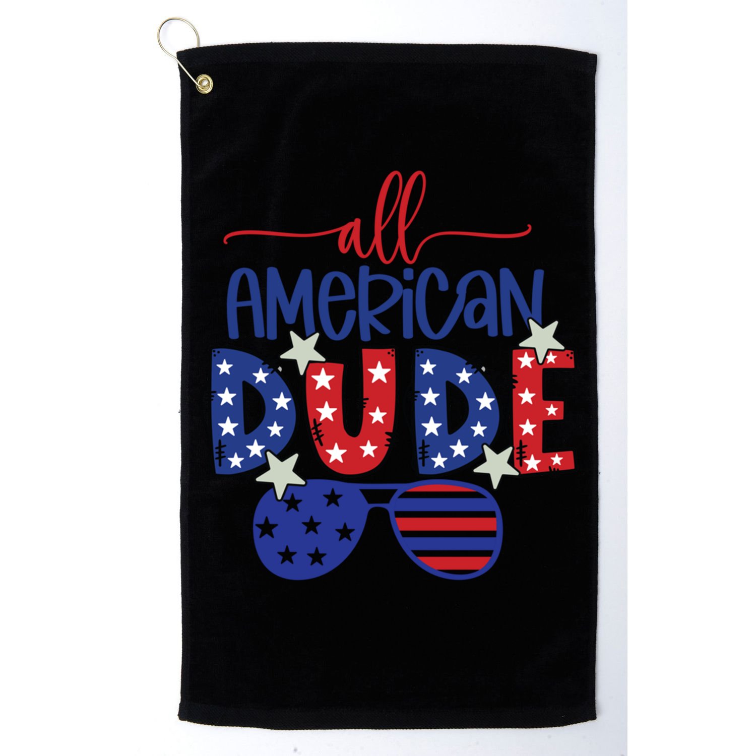 4th Of July Sunglasses All American Dude Cool Gift Golf Towel