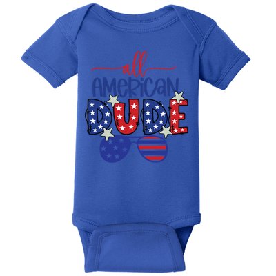 4th Of July Sunglasses All American Dude Cool Gift Baby Bodysuit