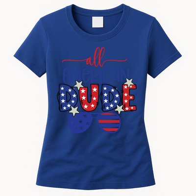 4th Of July Sunglasses All American Dude Cool Gift Womens T-Shirt