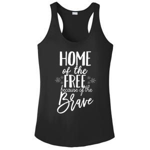 4th Of July Gift Home Of The Free Because Brave Gift Ladies PosiCharge Competitor Racerback Tank